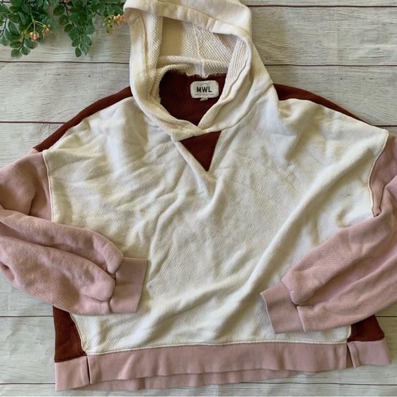 🎉HOST PICK🎉 MWL Madewell Airyterry Hoodie Sweatshirt in Colorblock XL - Picture 2 of 14